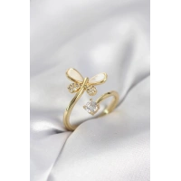 Gold Renk Yusufçuk Model Zirkon Taşlı Kadın Yüzük