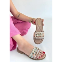 Gonne Renkli Hasır Dokuma Terlik