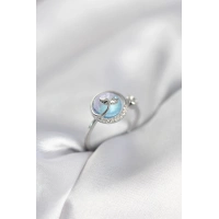 Gümüş Renk Balık Kuyruğu Okyanus Model Kadın Yüzük