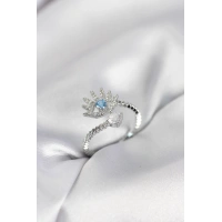 Gümüş Renk Göz Model Zirkon Taşlı Kadın Yüzük