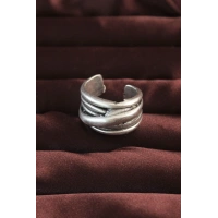 Gümüş Renk Kaburga Model Ayarlamalı Erkek Yüzük