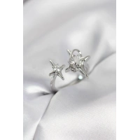 Gümüş Renk Kutup Yıldızı Model Zirkon Taşlı Kadın Yüzük