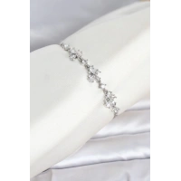 Gümüş Renk Pirinç Kelebek Model Asansörlü Model Kadın Bileklik