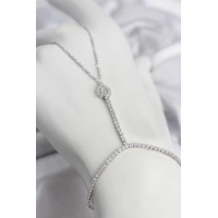 Gümüş Renk Pirinç Zirkon Taşlı Damla Model Şahmeran