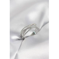 Gümüş Renk Sarmal Model Kadın Yüzük