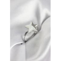 Gümüş Renk Sedefli Yıldız Model Kadın Yüzük
