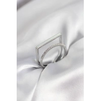 Gümüş Renk Sedefli Zirkon Taşlı 2li Kadın Yüzük