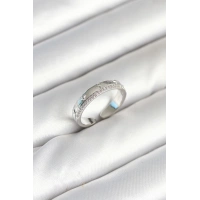 Gümüş Renk Şerit Zirkon Taşlı Kadın Yüzük