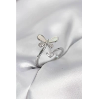 Gümüş Renk Yusufçuk Model Zirkon Taşlı Kadın Yüzük