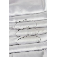 Gümüş Renk Zirkon Taşlı Pirinç 3lü Kadın Bileklik Kombini