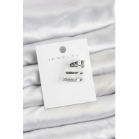 Gümüş Renk Zirkon Taşlı Pirinç Kıkırdak Küpe