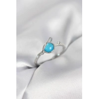 Gümüş Renk Zirkon Taşlı Satürn Model Kadın Yüzük