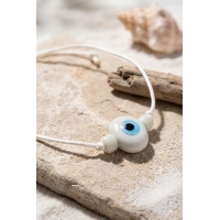Handmade Bohem Beyaz Nazar Kolye