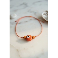 Handmade Bohem Turuncu Nazar Kolye
