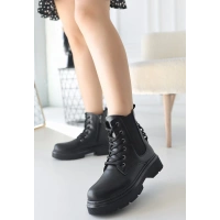 Harte Siyah Cilt Bağcıklı Bot