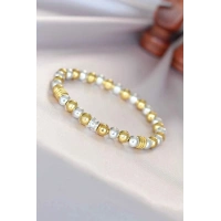 Hematit Gümüş Gold Renk Doğal Taş Erkek Bileklik