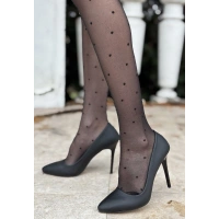 Hillar Siyah Saten Stiletto Ayakkabı