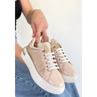 Hley Bej Rugan Paraşüt Detaylı Bağcıklı Spor Ayakkabı