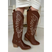 Jilla Taba Cilt Tak Çıkar Topuklu Bot Ve Çizme