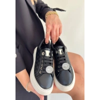 Jlar Siyah Cilt Bağcıklı Spor Ayakkabı