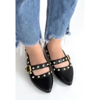 Jorwi Siyah Cilt Babet Ayakkabı