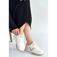 Jowen Bej Cilt Vizon Detaylı Bağcıklı Spor Ayakkabı