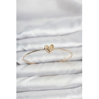 Kalp Model Gold Renk Bileklik