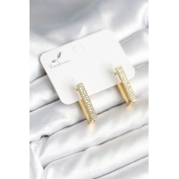 Kare Zirkon Taşlı Kadın Küpe