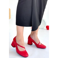 Kier Kırmızı Cilt Topuklu Ayakkabı