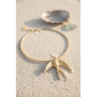 Kırlangıç Model Gold Renk Choker Kadın Kolye