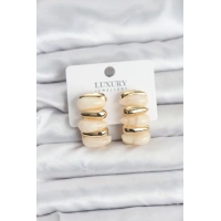 Krem Renk Pirinç Vintage Kadın Küpe