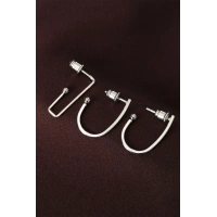 küpeGeometrik Model Gümüş Renk Metal Çoklu Küpe