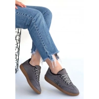 Lendo Gri Süet Bağcıklı Spor Ayakkabı