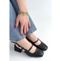 Liva Siyah Cilt Topuklu Ayakkabı