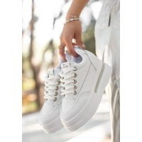 Lulu Beyaz Cilt Bağcıklı Spor Ayakkabı