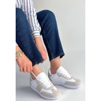 Lunga Beyaz Cilt Bağcıklı Spor Ayakkabı