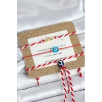 Marteniçka Bileklik 3lü Düğümlü kalp ve Nazarlı Model