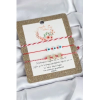 Marteniçka Bileklik 3lü Kelebek ve Nazar Boncuklu Model