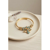 Mavi Arı Model Gold Renk Charm Bileklik