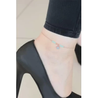 Mavi Miyuki Taşlı Taçlı Hal Hal