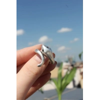 Metal Yılan Figürlü Ayarlamalı Antik Yüzük