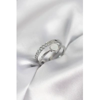 Minimal Queen Yazılı Gümüş Renk Pirinç Kadın Yüzük