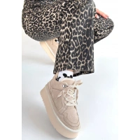 Muden Bej Süet Bağcıklı Bot