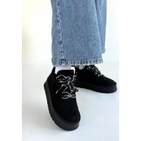 Muden Siyah Süet Bağcıklı Bot