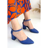 Mulen Mavi Cilt Topuklu Ayakkabı