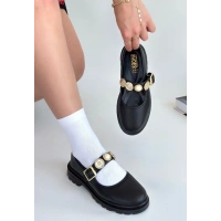 Okira Siyah Cilt Oxford Ayakkabı