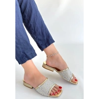 Ortu Gold Cilt İşlemeli Terlik