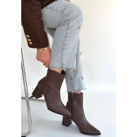 Oter Kahverengi Cilt Topuklu Bot