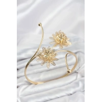 Pazu Bileklik Gold Renk Pirinç Lotus Model