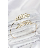 Pazu Bileklik Gold Renk Pirinç Zeytin Dalı Model